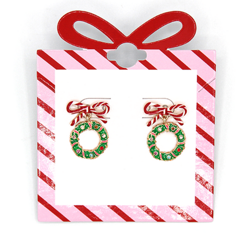 Wreath Christmas Earrings