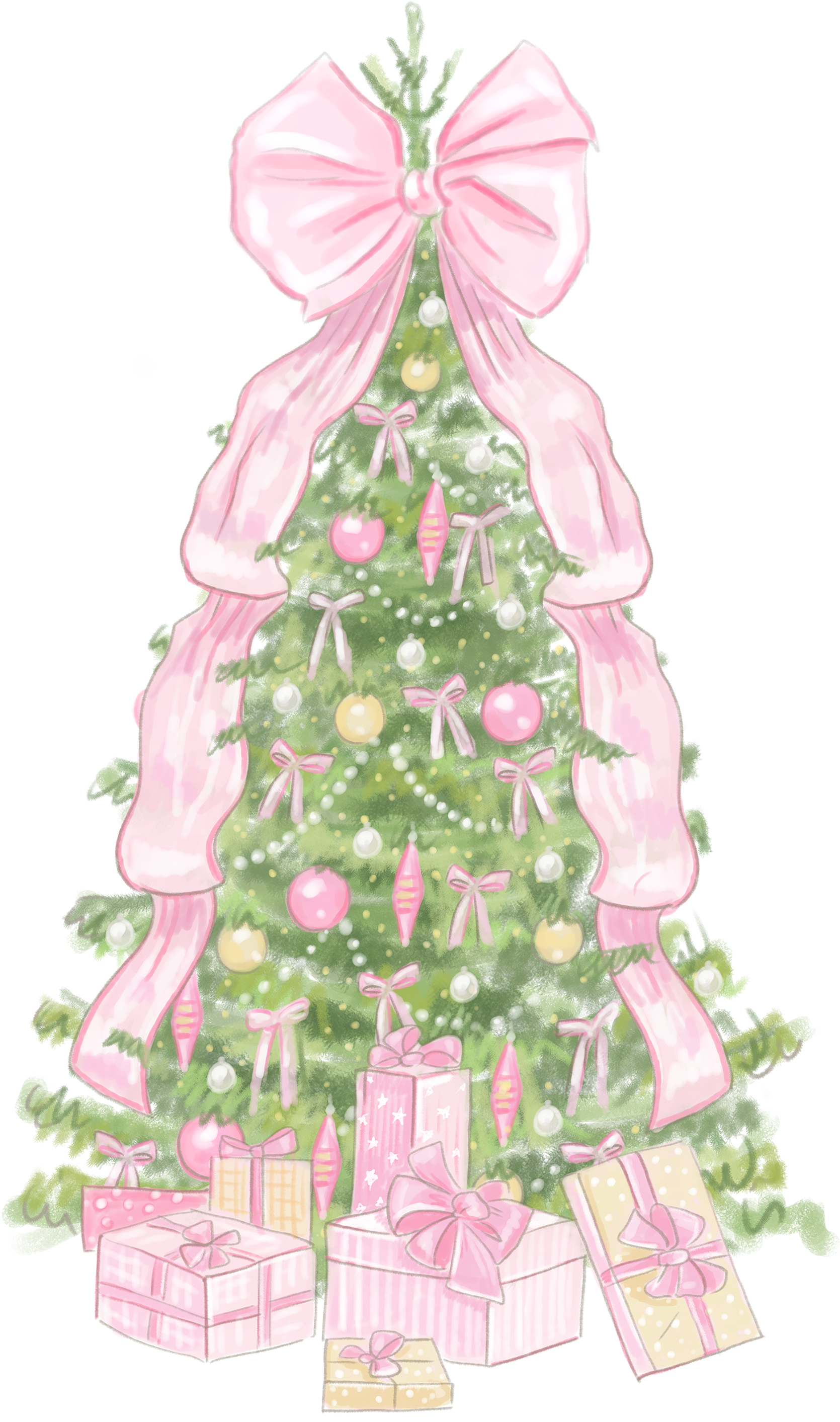 Pastel Christmas Tree - White