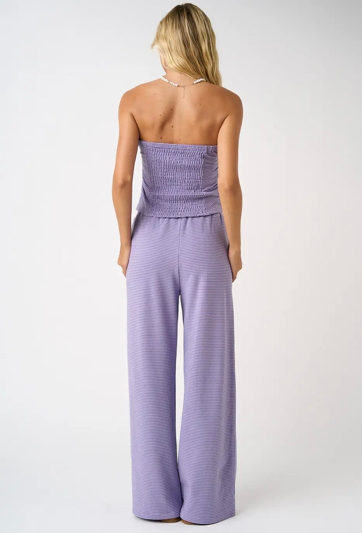 Striped Knit Pants - Lavender