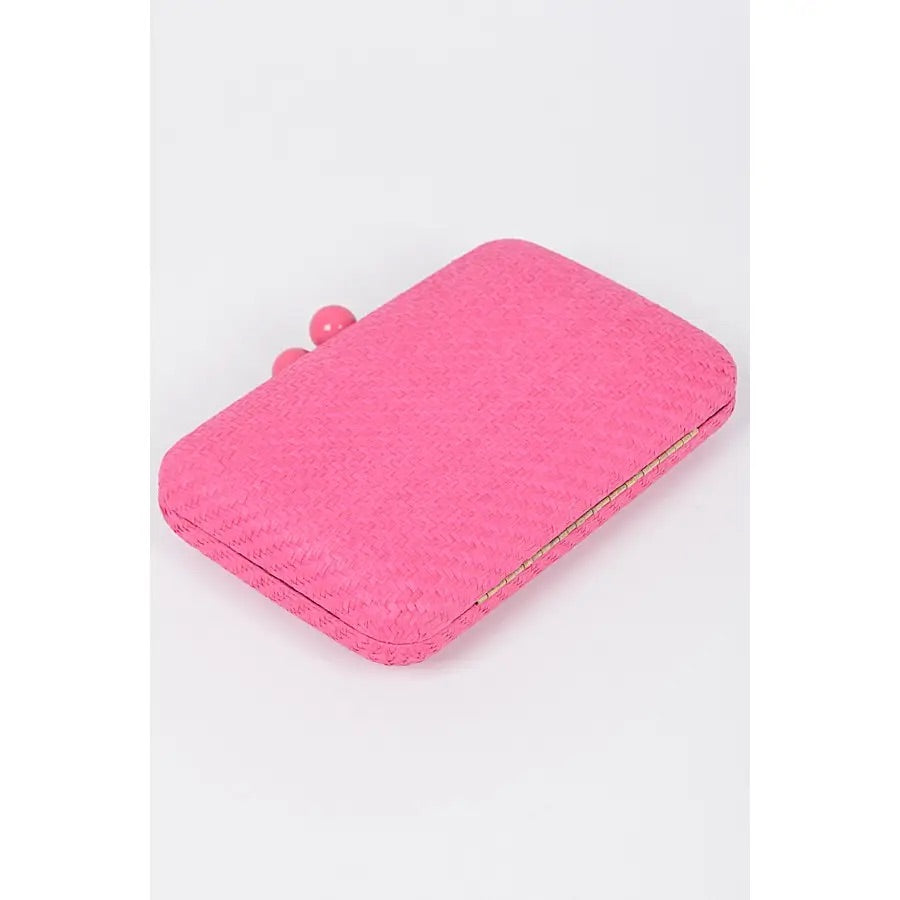 Wicker Clutch - Fuchsia