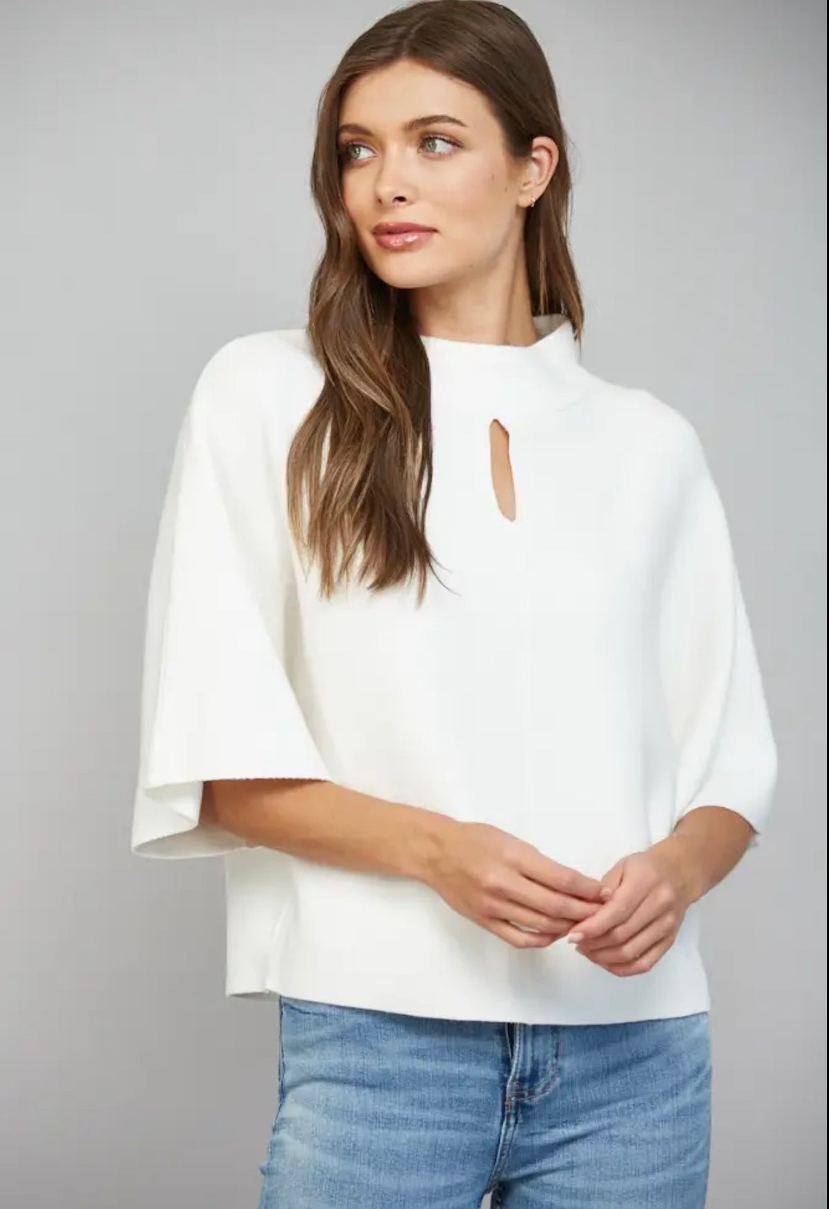 Bell Sleeve Knit Top - Cream