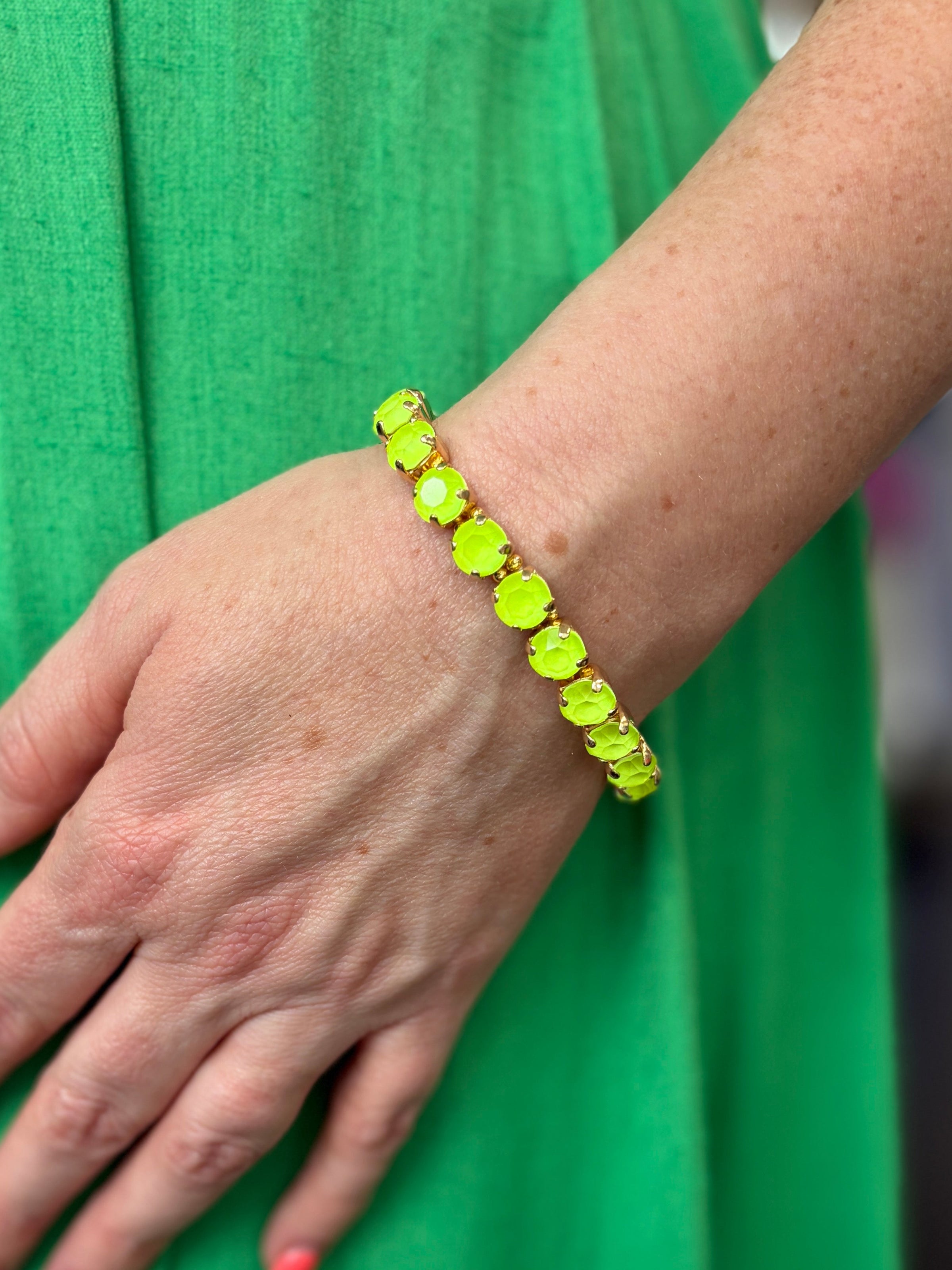 Crystal Vault Bracelet - Neon Yellow