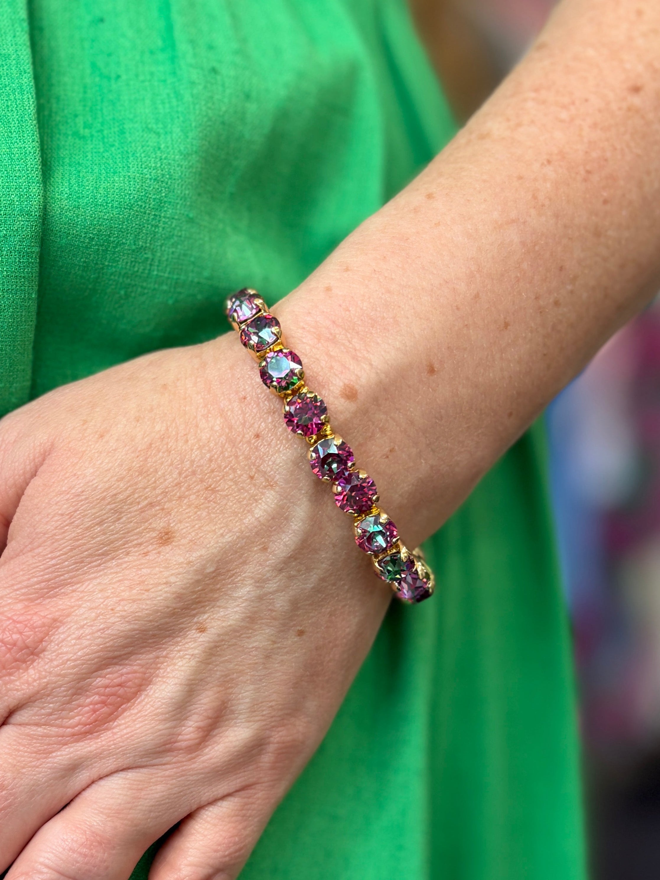 Crystal Vault Bracelet - Purple/Green