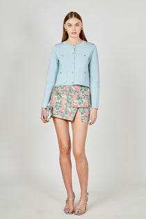 Floral Mini Skirt - Green/Pink