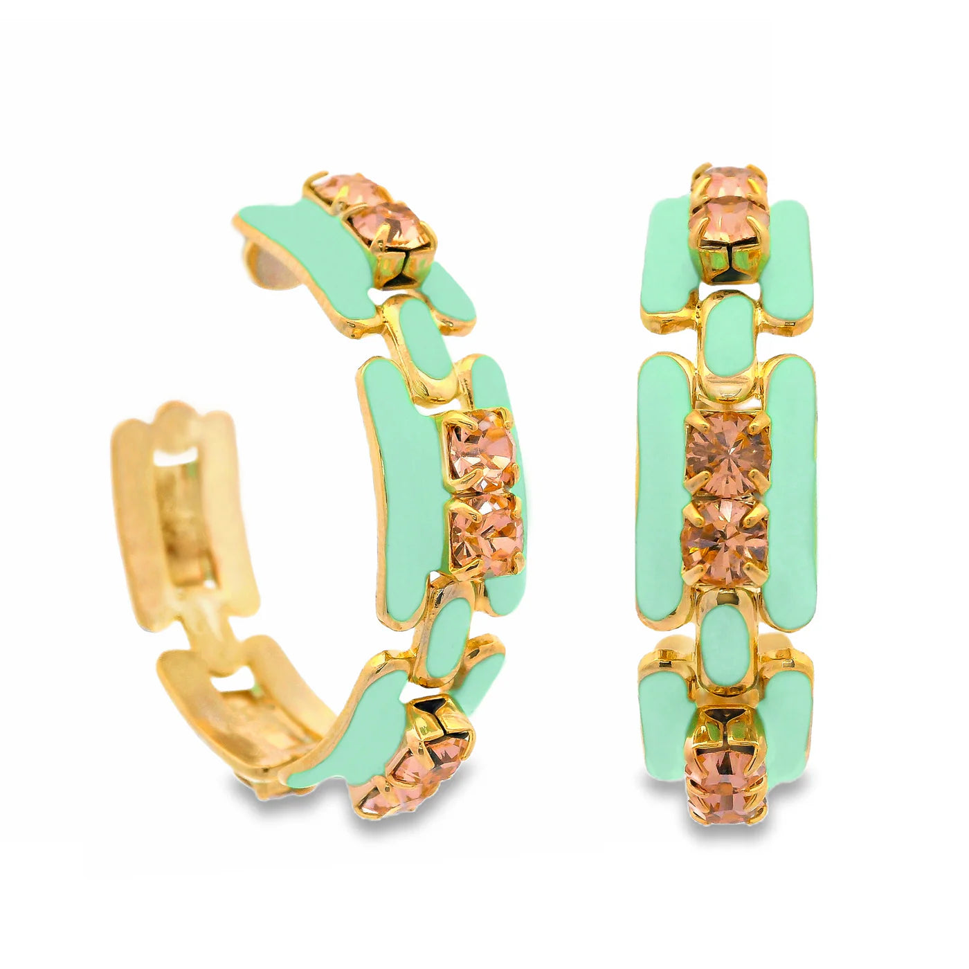TOVA Hillary Hoops - Mint Peach