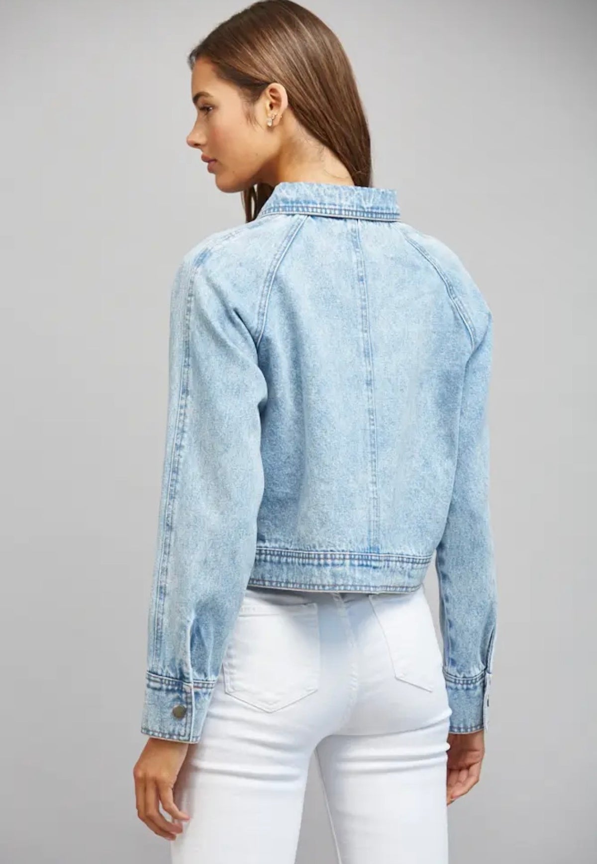 Cropped Denim Jacket - Light Denim