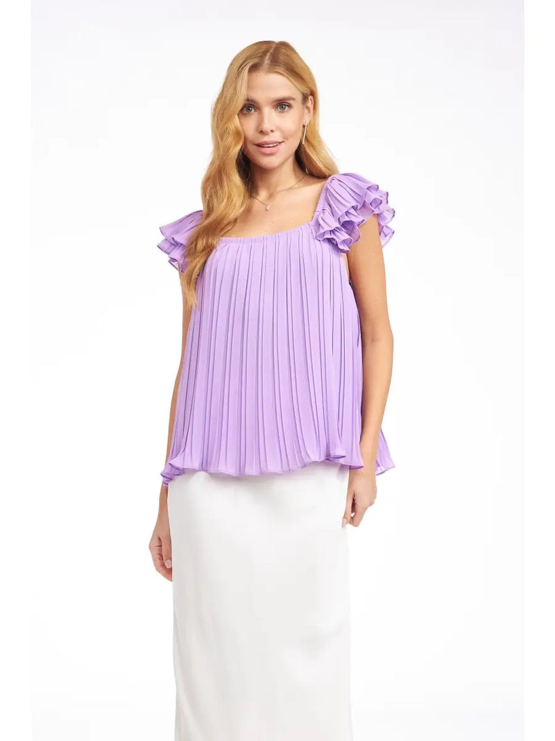 Lilac Pleated Blouse