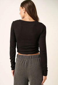 Knit Cropped Top - Black