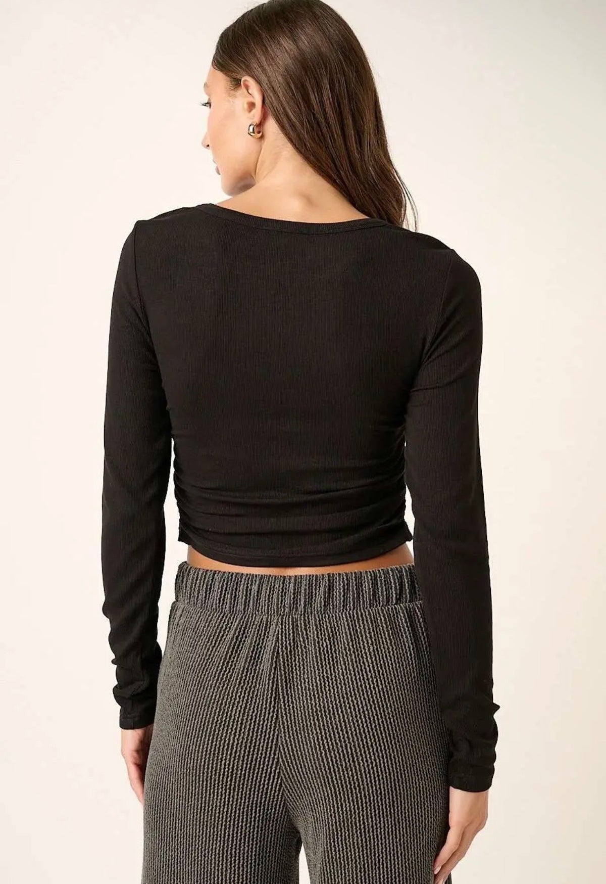 Knit Cropped Top - Black