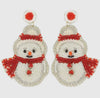 Snowman Beaded Earrings