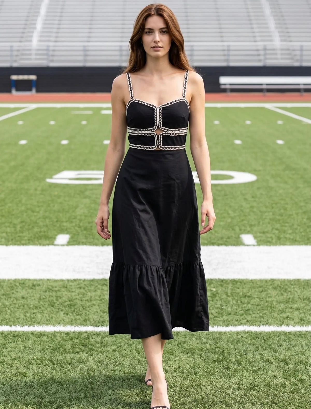Sweetheart Midi Dress - Black
