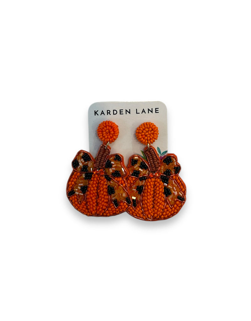 Pumpkin Beaded Earrings