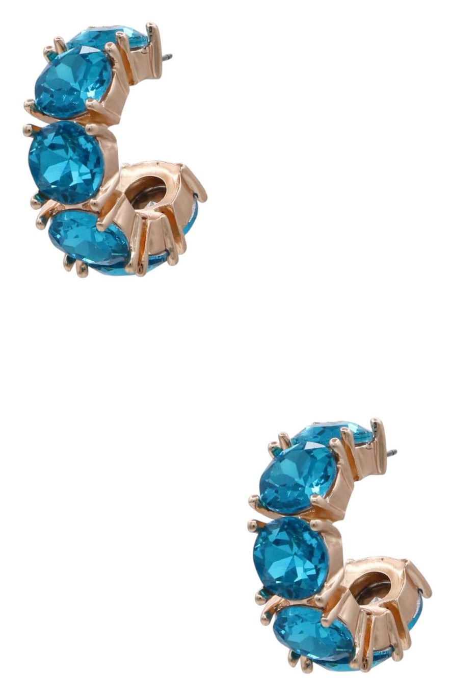Crystal Vault Earrings - Blue