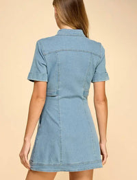 Denim  Mini Dress - Light Denim