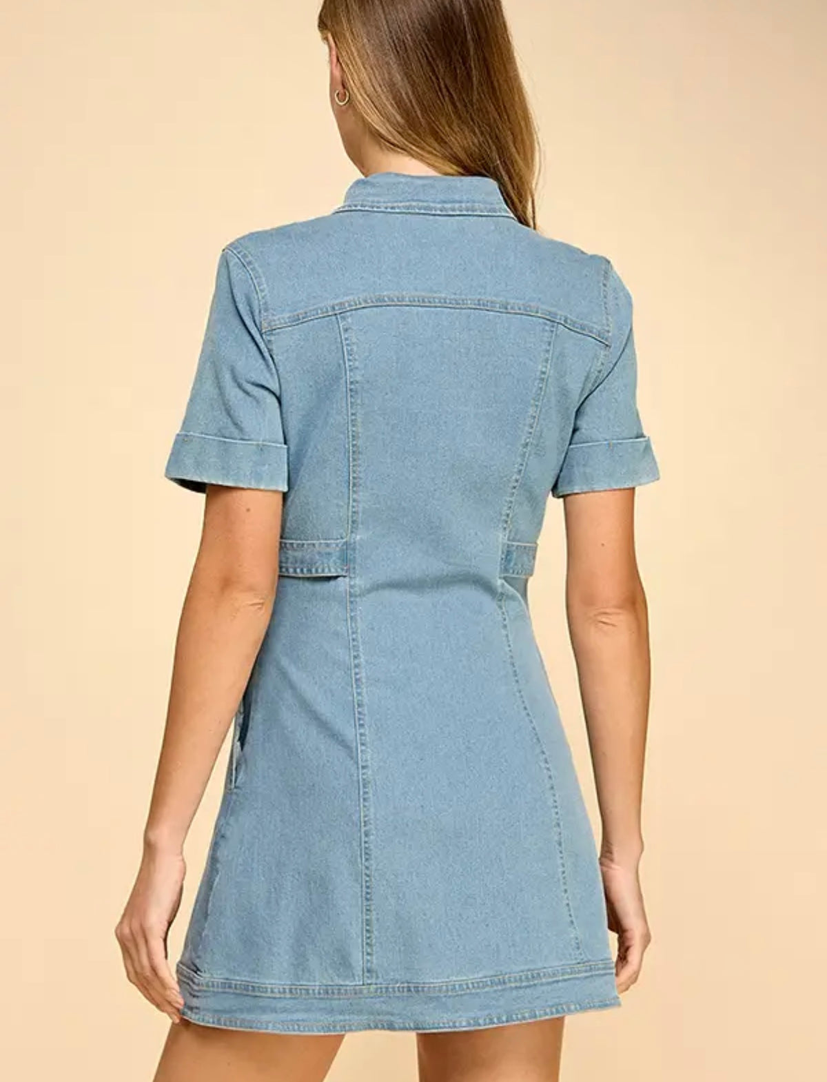 Denim  Mini Dress - Light Denim
