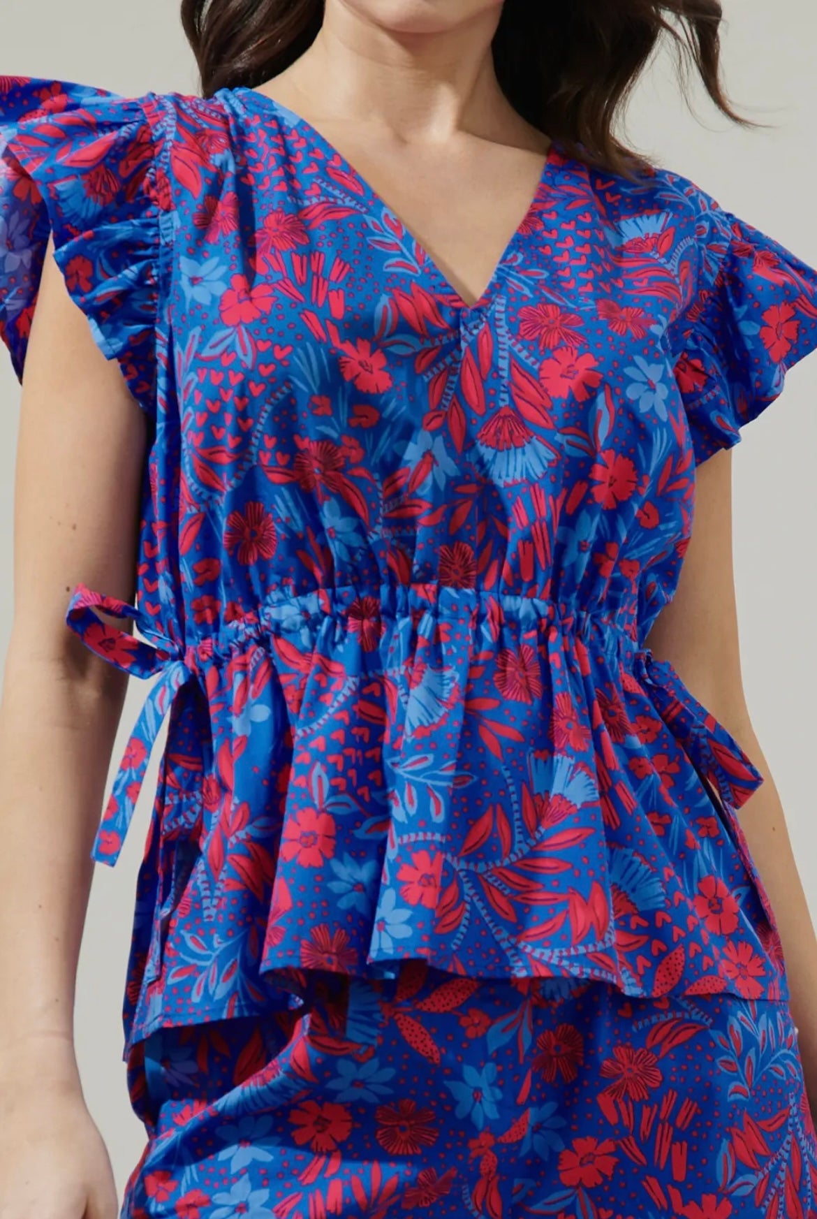 Chia Floral Peplum Blouse