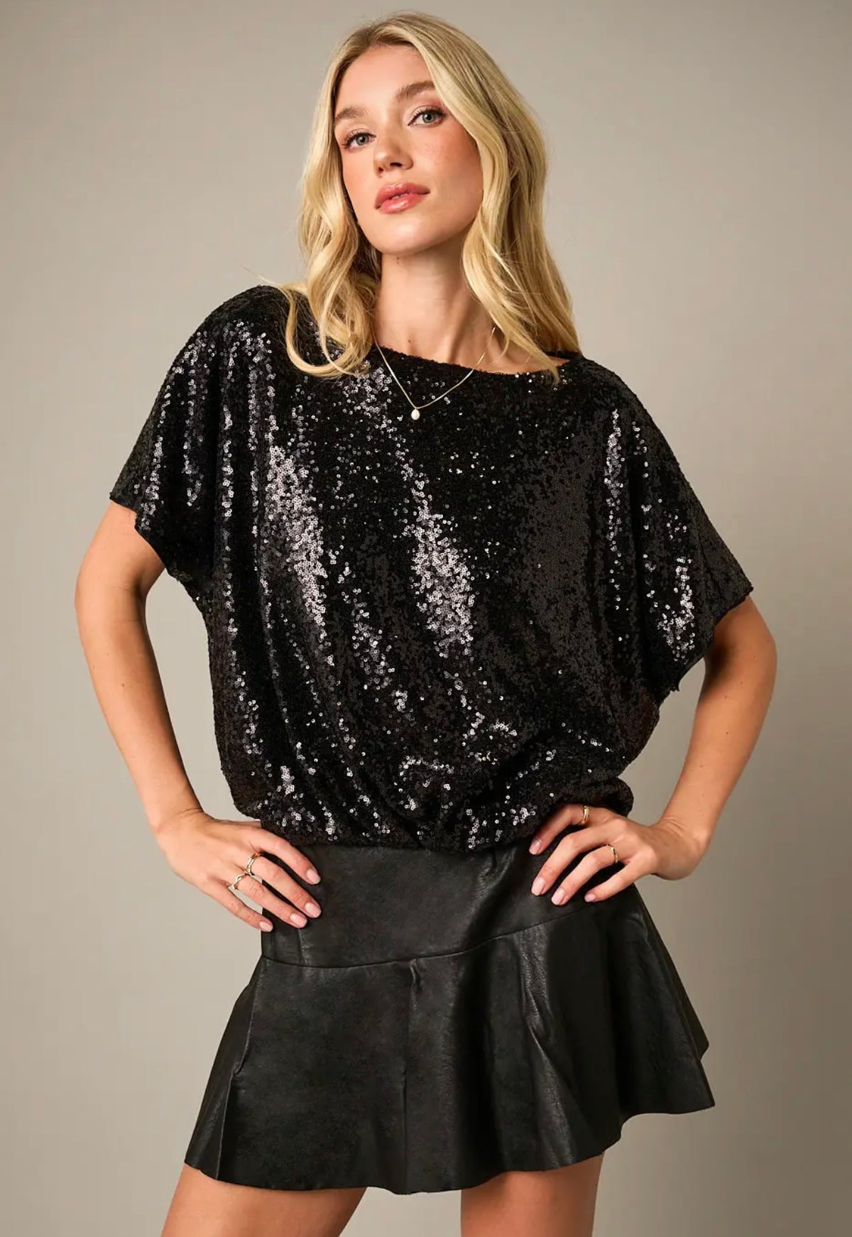 Sequin Top - Black