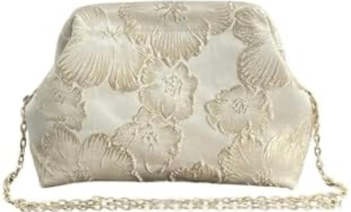 Floral Clutch Purse - Gold