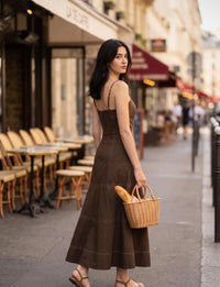 A-Line Maxi Dress - Chocolate Brown