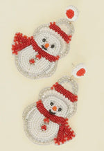 Snowman Beaded Earrings