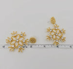 Snowflake Beaded Earrings - Gold