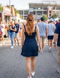 Eve Pleated Mini Dress - Navy