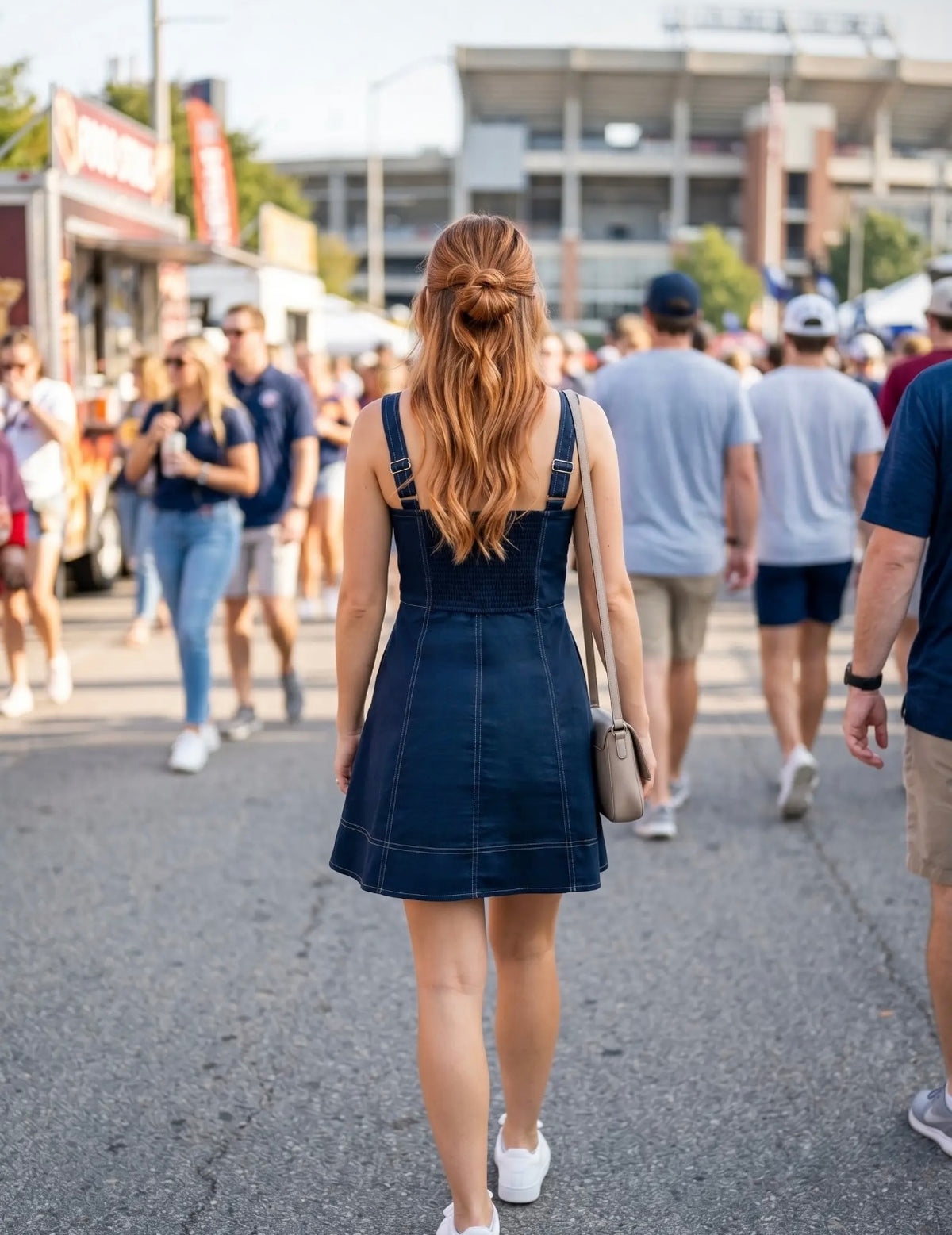Eve Pleated Mini Dress - Navy