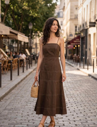 A-Line Maxi Dress - Chocolate Brown