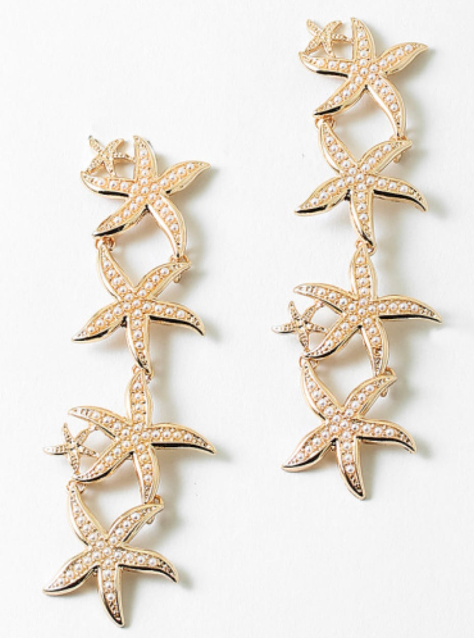 Starfish Tiered Earrings