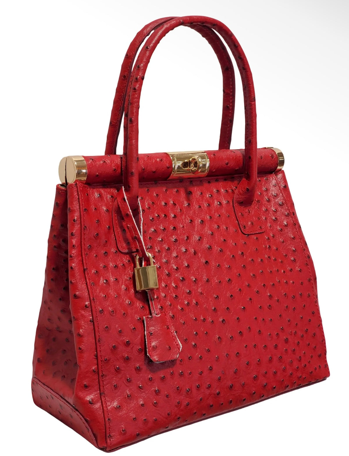 Milana Ostrich Handbag - Red