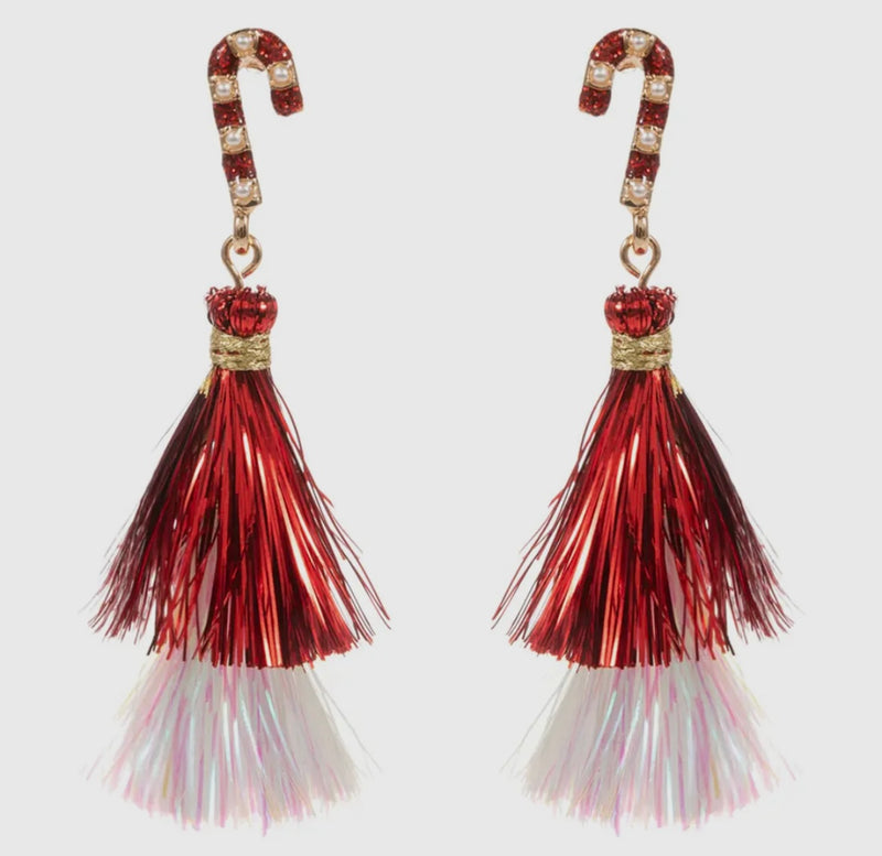 Candy Cane Fringe Earrings