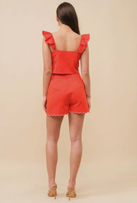 Stacey Scalloped Trim Shorts
