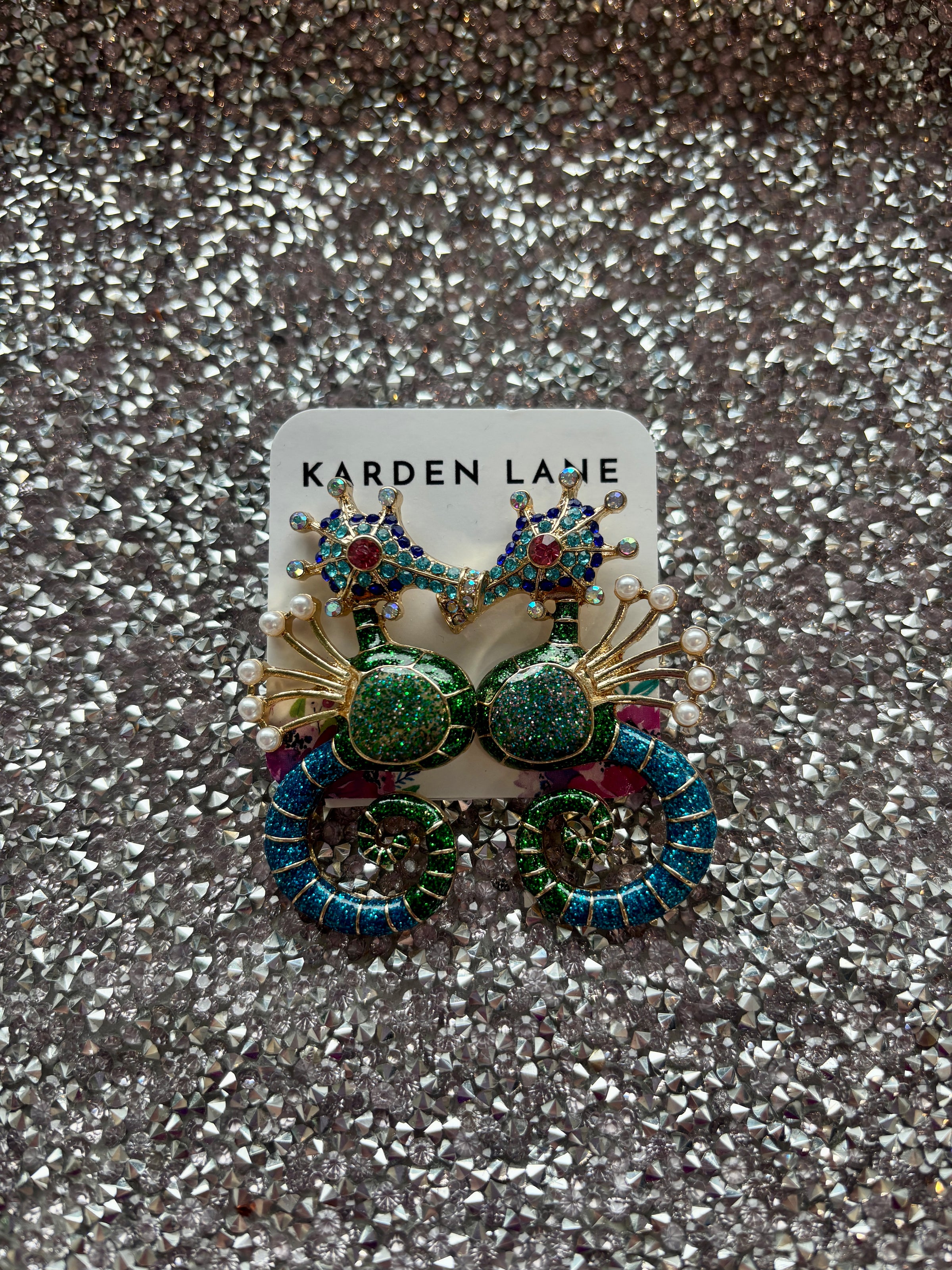 Seahorse Earrings - Green