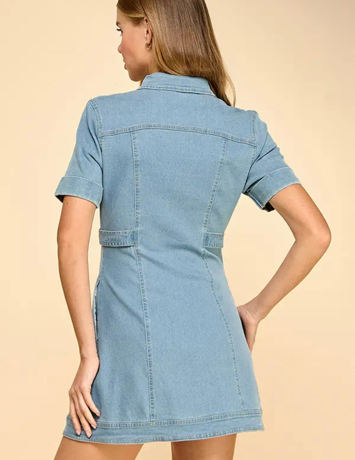 Denim  Mini Dress - Light Denim