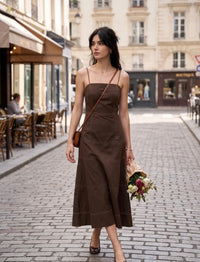 A-Line Maxi Dress - Chocolate Brown