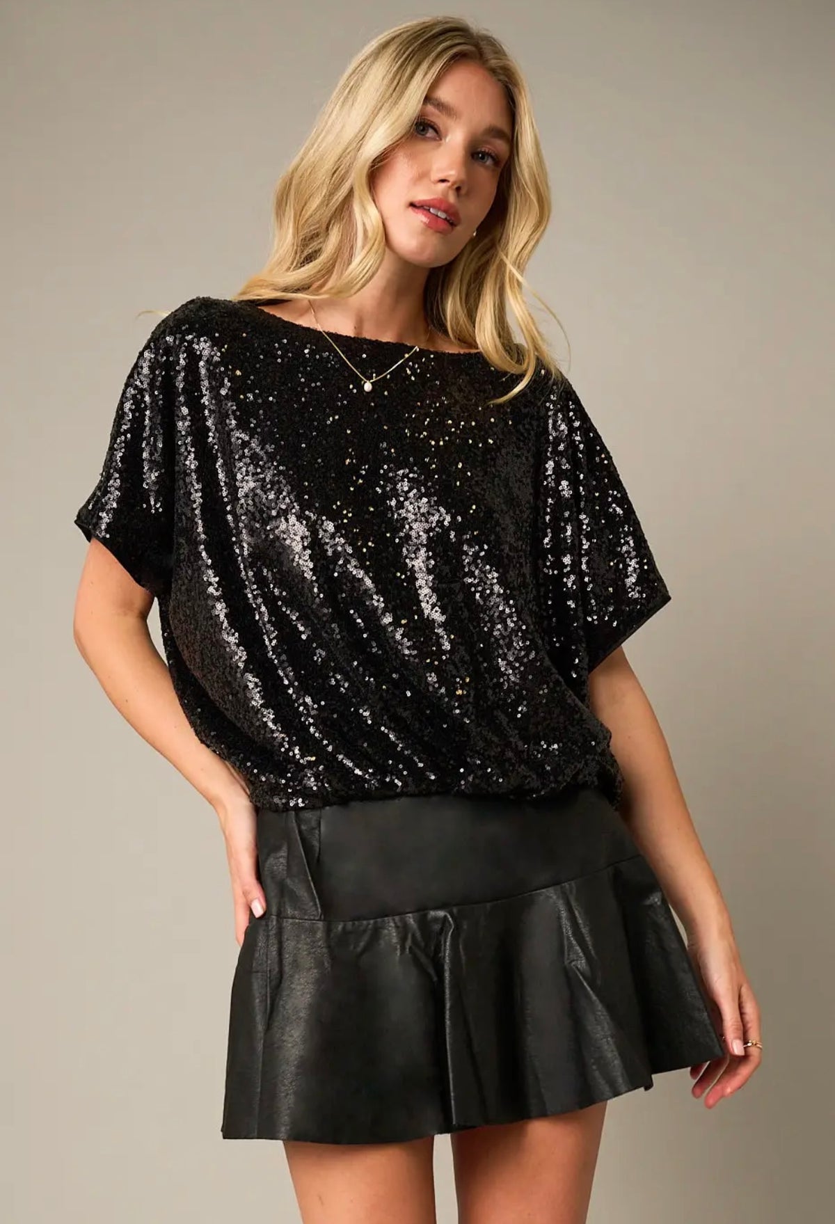 Sequin Top - Black