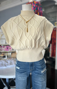 Cable Knit Sleeveless Top