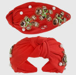 Gingerbread Beaded Headband - Red