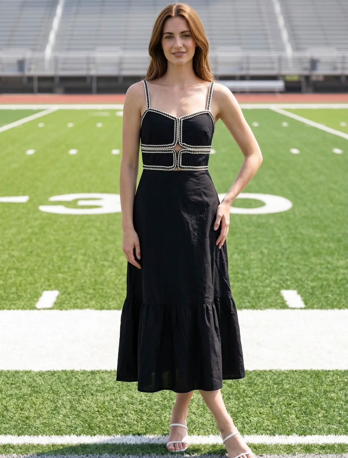 Sweetheart Midi Dress - Black