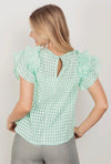 Organza Ruffled Blouse - Green