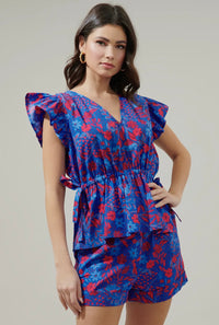 Chia Floral Peplum Blouse