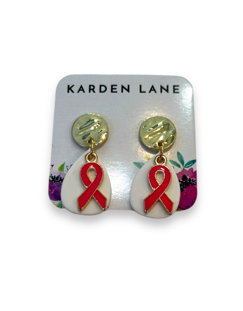 Breast Cancer Awareness Earrings - Mini Teardrop