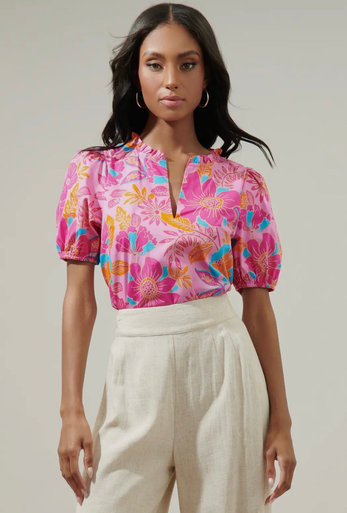 Kenni Split Neck Top