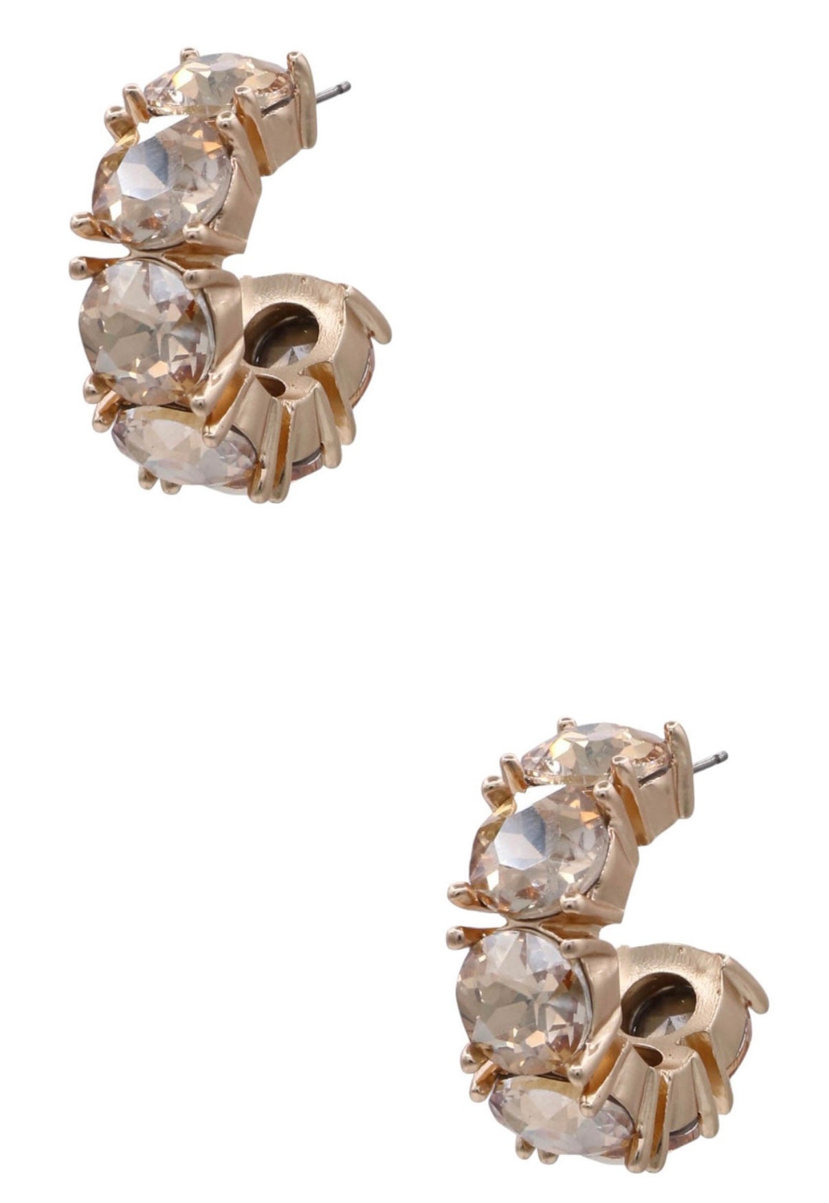 Crystal Vault Earrings - Gold