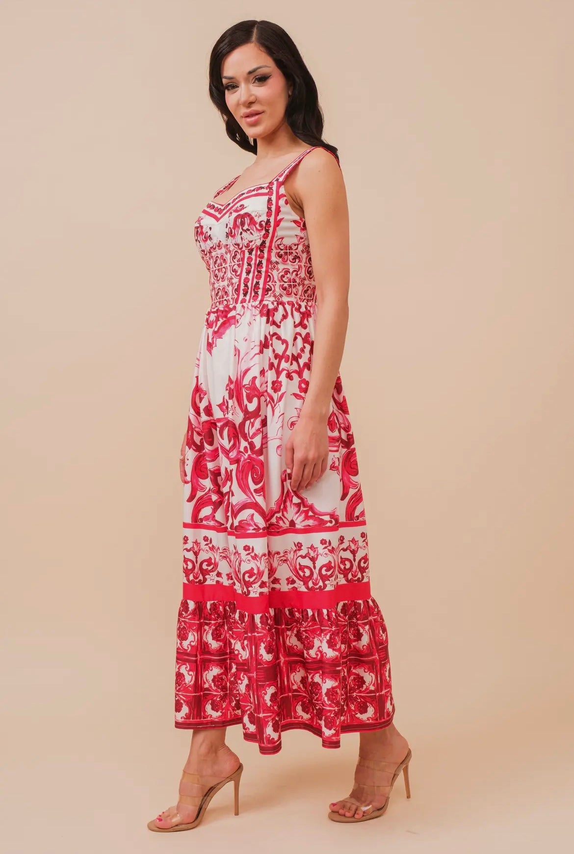 Porcelain Bustier Maxi Dress