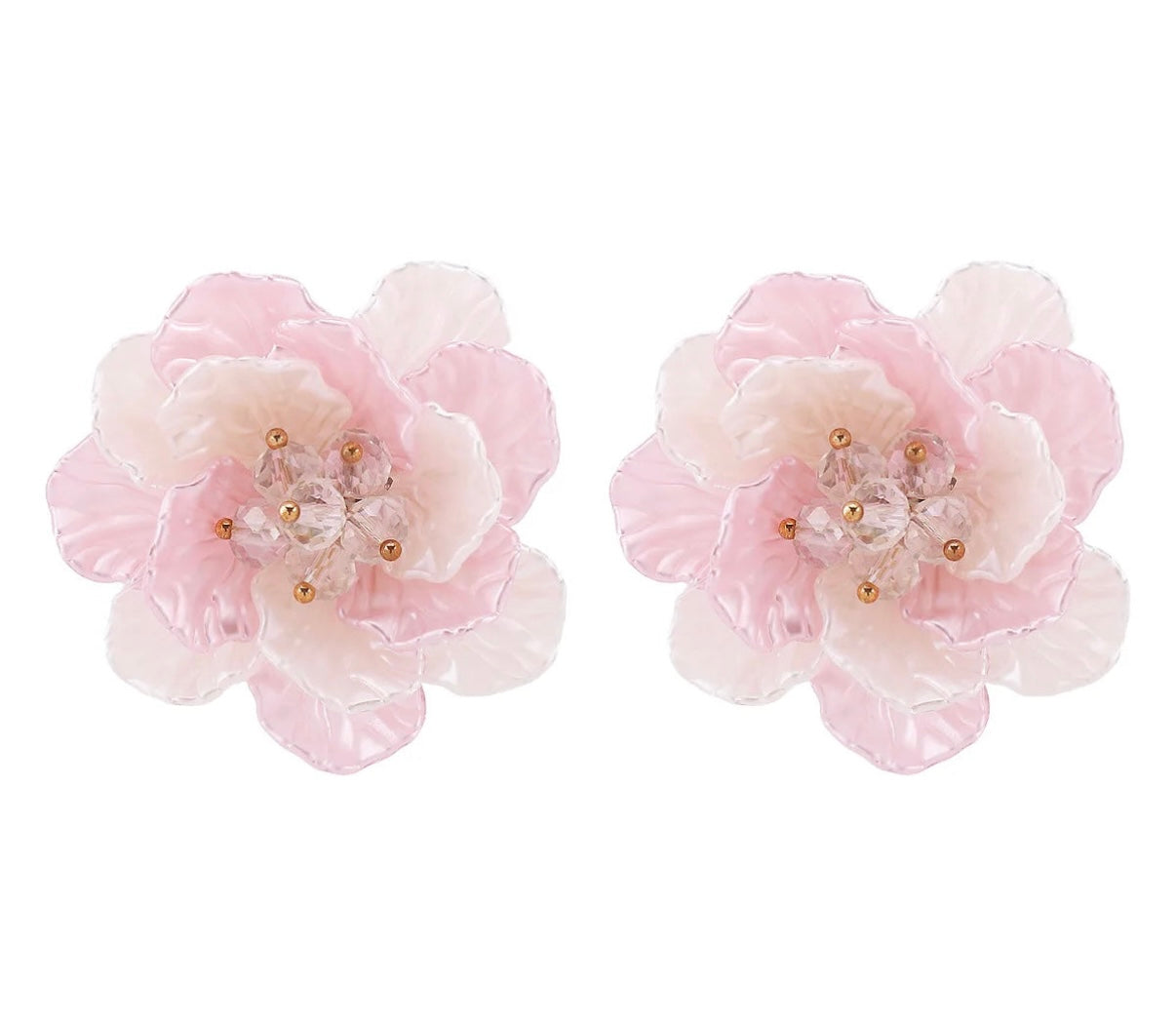Flower Stud Earrings - Light Pink