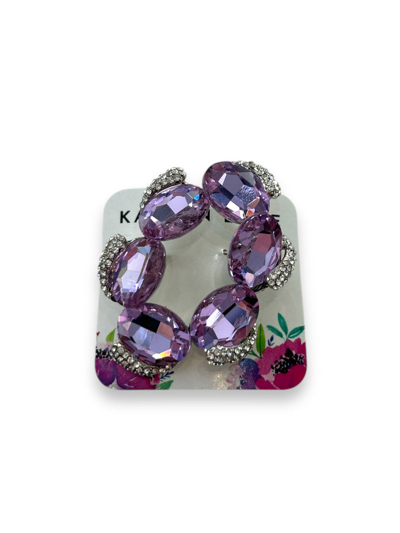 Rhinestone Brooch - Purple