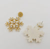 Snowflake Beaded Earrings - Gold