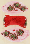 Gingerbread Beaded Headband - Red