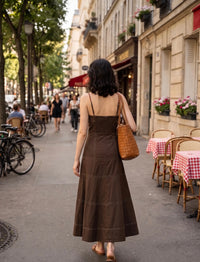 A-Line Maxi Dress - Chocolate Brown